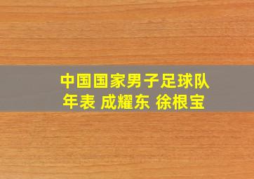 中国国家男子足球队年表 成耀东 徐根宝